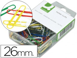 125 clips Q-Connect nº 1,5 26mm. colores surtidos